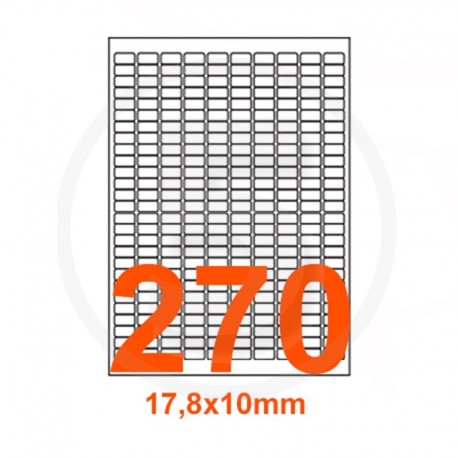 Etichette adesive 17,8x10mm, in carta bianca