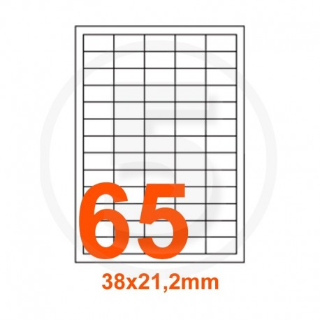 Adesive 99,1x38,1 mm f.to A4 in plastica per Laser 14 per foglio