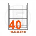 Etichette adesive 48,5x25,4mm, in carta bianca