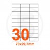 Etichette adesive 70x29,7mm, in carta bianca