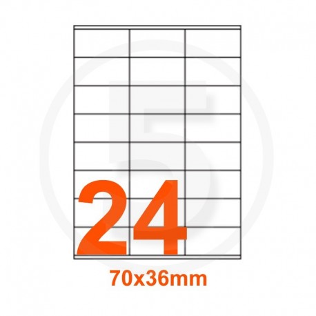 Etichette adesive 70x36mm, in carta bianca