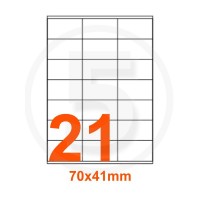 Etichette adesive 70x41mm, in carta bianca
