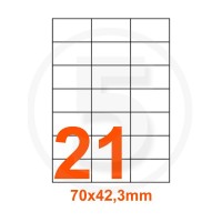 Etichette adesive 70x42,3mm, in carta bianca