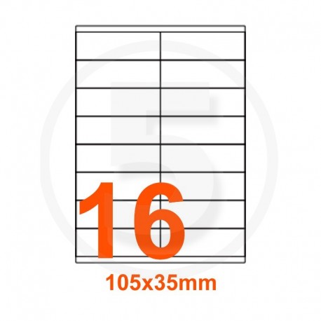 Etichette adesive 105x35mm, in carta bianca