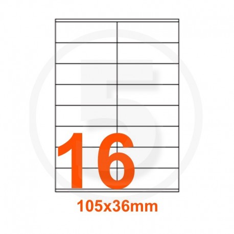 Etichette adesive 105x36mm, in carta bianca