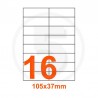 Etichette adesive 105x37mm, in carta bianca