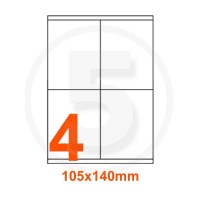 Etichette adesive 105x140mm, in carta bianca