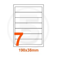 Etichette adesive 190x38mm, in carta bianca