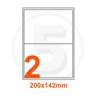 Etichette adesive 200x142mm, in carta bianca