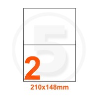 Etichette adesive 210x148mm, in carta bianca