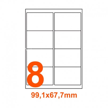 Etichette adesive Riciclate 99,1x67,7mm color Bianco