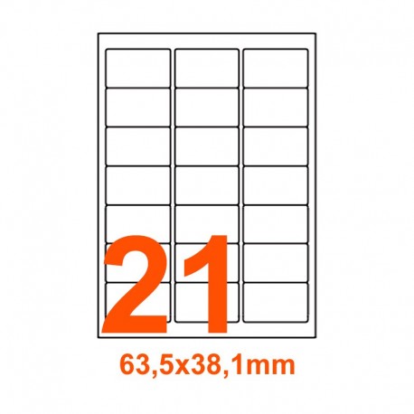 Etichette adesive Basse temperature 63,5x38,1mm color Bianco