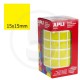 Etichette adesive quadrate color Giallo. Bollini quadratti 15x15mm
