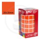 Etichette adesive quadrate color Arancione. Bollini quadratti 20x20mm