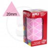 Etichette adesive triangolari color Rosa. Bollini triangolari con ogni lato di 20mm