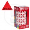 Etichette adesive triangolari color Rosso. Bollini triangolari con ogni lato di 10,5mm