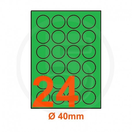 Etichette adesive pastello diametro 40mm color Verde