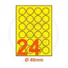 Etichette adesive pastello diametro 40mm color Giallo