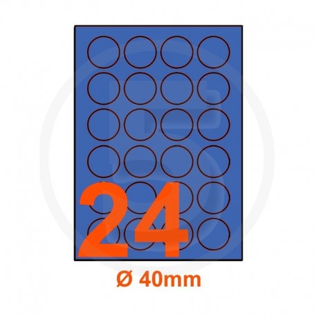 Etichette adesive pastello diametro 40mm color Blue