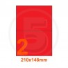Etichette adesive pastello 210x148mm color Rosso