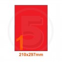 Etichette adesive pastello 210x297mm color Rosso
