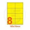 Etichette adesive pastello 105x70mm color Giallo