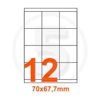 Etichette adesive 70x67,7 Bianche, con bordino di sicurezza