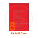 Etichette adesive pastello 99,1x67,7mm color Rosso