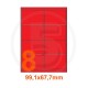 Etichette adesive pastello 99,1x67,7mm color Rosso