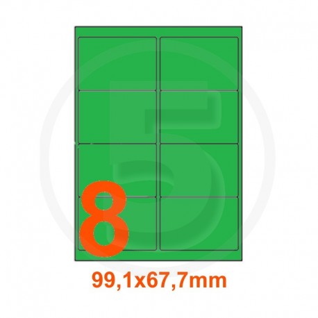 Etichette adesive pastello 99,1x67,7mm color Verde