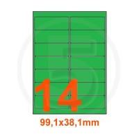 Etichette adesive pastello 99,1x38,1mm color Verde