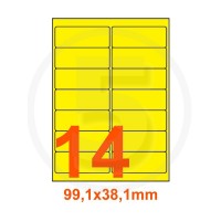Etichette adesive pastello 99,1x38,1mm color Giallo