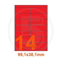 Etichette adesive pastello 99,1x38,1mm color Rosso