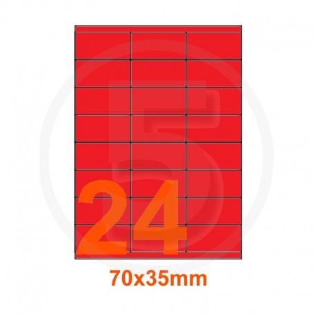 Etichette adesive pastello 70x35mm color Rosso