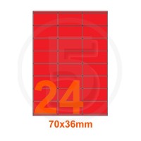 Etichette adesive pastello 70x36 mm color Rosso