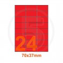 Etichette adesive pastello 70x37mm color Rosso