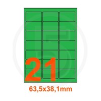 Etichette adesive pastello 63,5x38,1mm color Verde
