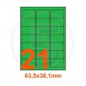 Etichette adesive pastello 63,5x38,1mm color Verde