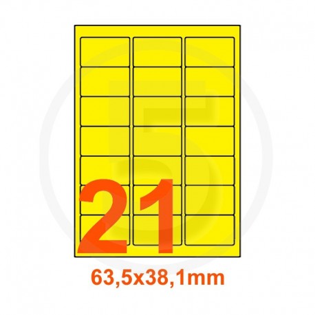 Etichette adesive pastello 63,5x38,1mm color Giallo