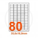 Etichette adesive Rimovibili 35,6x16,9mm color Bianco