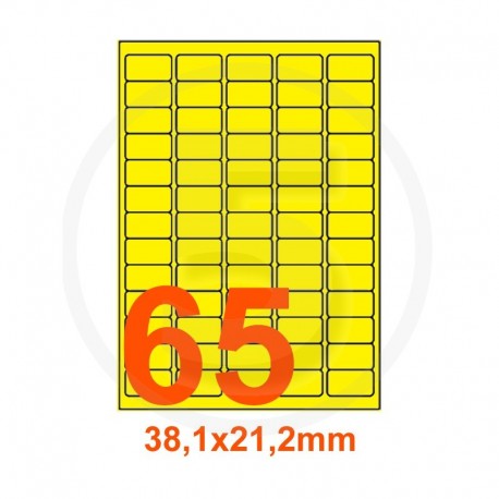 Etichette adesive pastello 38,1x21,2mm color Giallo