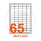 Etichette adesive 38x21,2 Bianche, con bordino di sicurezza