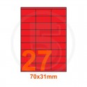 Etichette adesive pastello 70x31mm color Rosso
