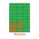 Etichette adesive pastello 70x31mm color Verde