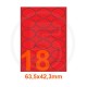 Etichette adesive pastello 63,5x42,3mm color Rosso