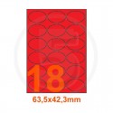 Etichette adesive pastello 63,5x42,3mm color Rosso