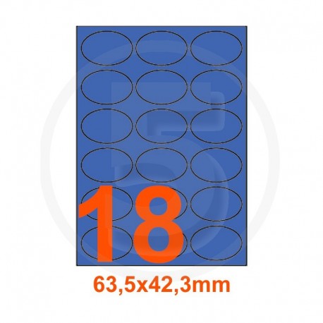 Etichette adesive pastello 63,5x42,3mm color Blue