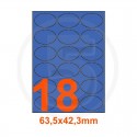 Etichette adesive pastello 63,5x42,3mm color Blue