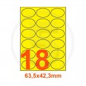 Etichette adesive pastello 63,5x42,3mm color Giallo