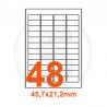Etichette adesive Rimovibili 45,7x21,2mm color Bianco